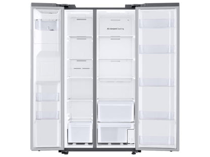 SAMSUNG 27.4 cu. ft. Large Capacity Side-by-Side Refrigerator in Stainless Steel - RS27T5200SR-KT