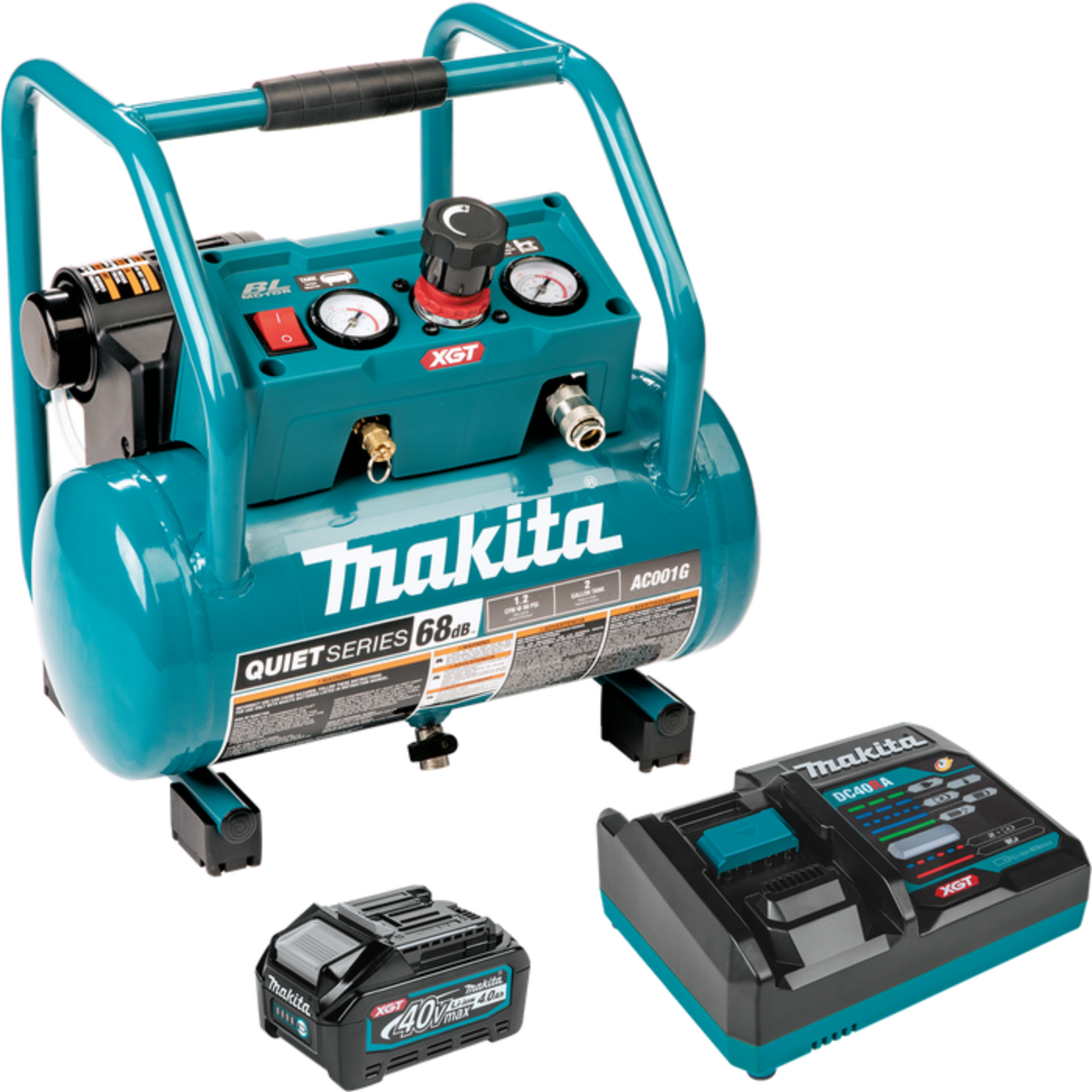 Makita 40V max XGT Brushless Cordless 2 Gallon Quiet Series Compressor Kit  - AC001GM1