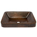 Rustic Premier Copper 19 in. Rectangle Skirted Vessel Hammered Copper Sink - VREC19SKDB