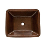 Rustic Premier Copper 19 in. Rectangle Skirted Vessel Hammered Copper Sink - VREC19SKDB