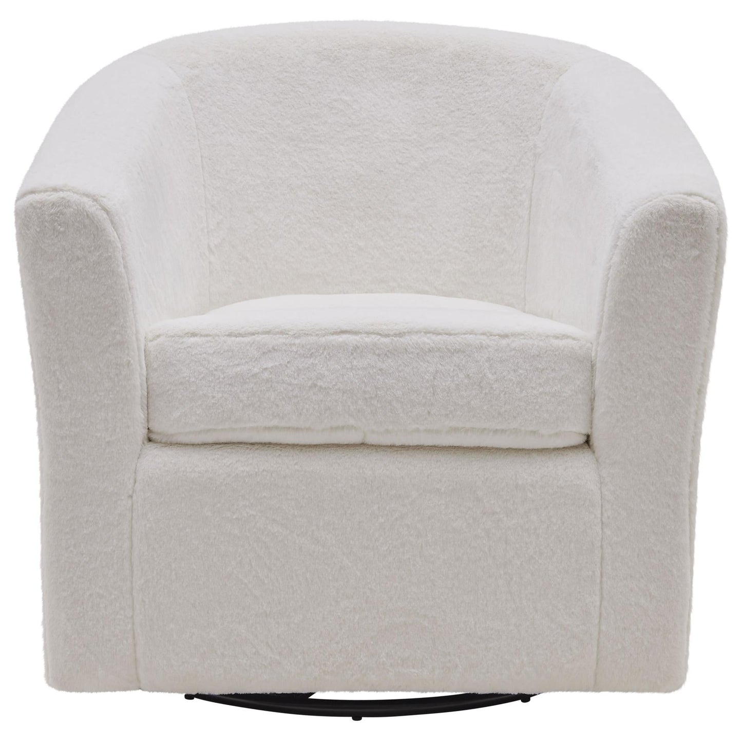 New Pacific Direct Hayden Faux Fur Fabric Swivel Chair  - 1900141-408