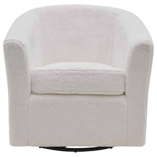 New Pacific Direct Hayden Faux Fur Fabric Swivel Chair  - 1900141-408