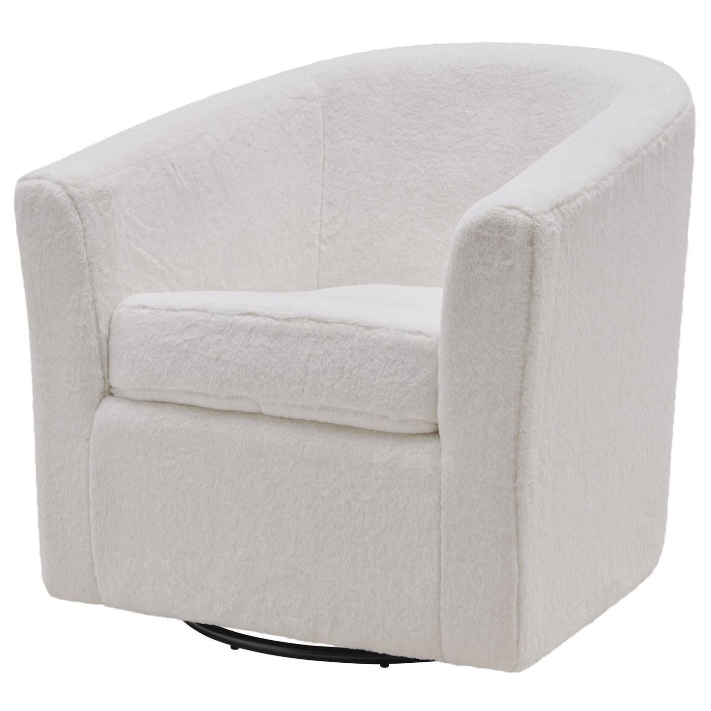 New Pacific Direct Hayden Faux Fur Fabric Swivel Chair  - 1900141-408