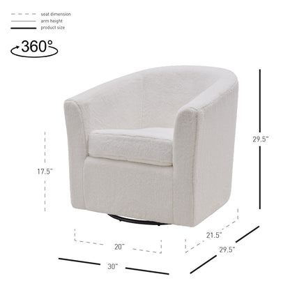 New Pacific Direct Hayden Faux Fur Fabric Swivel Chair  - 1900141-408