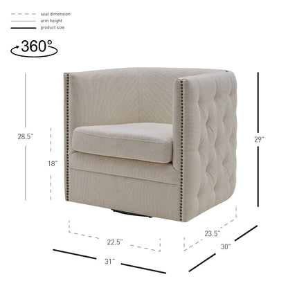 New Pacific Direct Leslie Fabric Swivel Tufted Chair - 900148-276