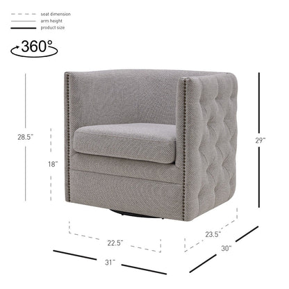 New Pacific Direct Leslie Fabric Swivel Tufted Chair  - 1900148-410