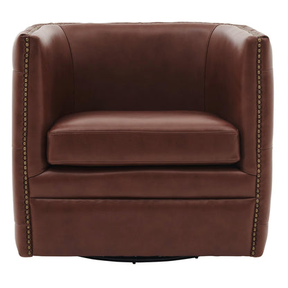 New Pacific Direct Leslie Top Grain Leather Swivel Tufted Chair  - 1900152-426
