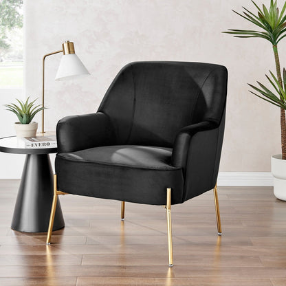 New Pacific Direct Arianna Velvet Fabric Accent Arm Chair 1900183-575 - 1900183-575