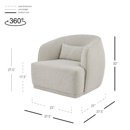 New Pacific Direct Steward Fabric Swivel Accent Chair  - 1900188-563