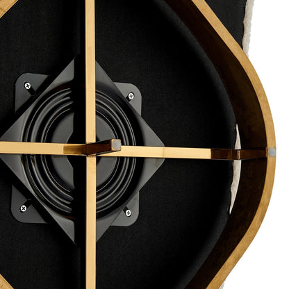 New Pacific Direct Natasha Faux Shearling Fabric w/ Gold Metal Swivel Accent Arm Chair  - 1900192-560