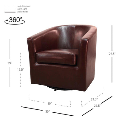 New Pacific Direct Hayden Swivel Bonded Leather Chair  - 193012B-208