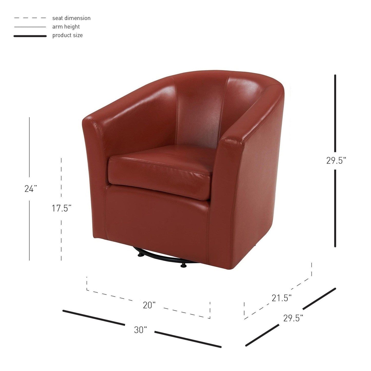 New Pacific Direct Hayden Swivel Bonded Leather Chair  - 193012B-8141
