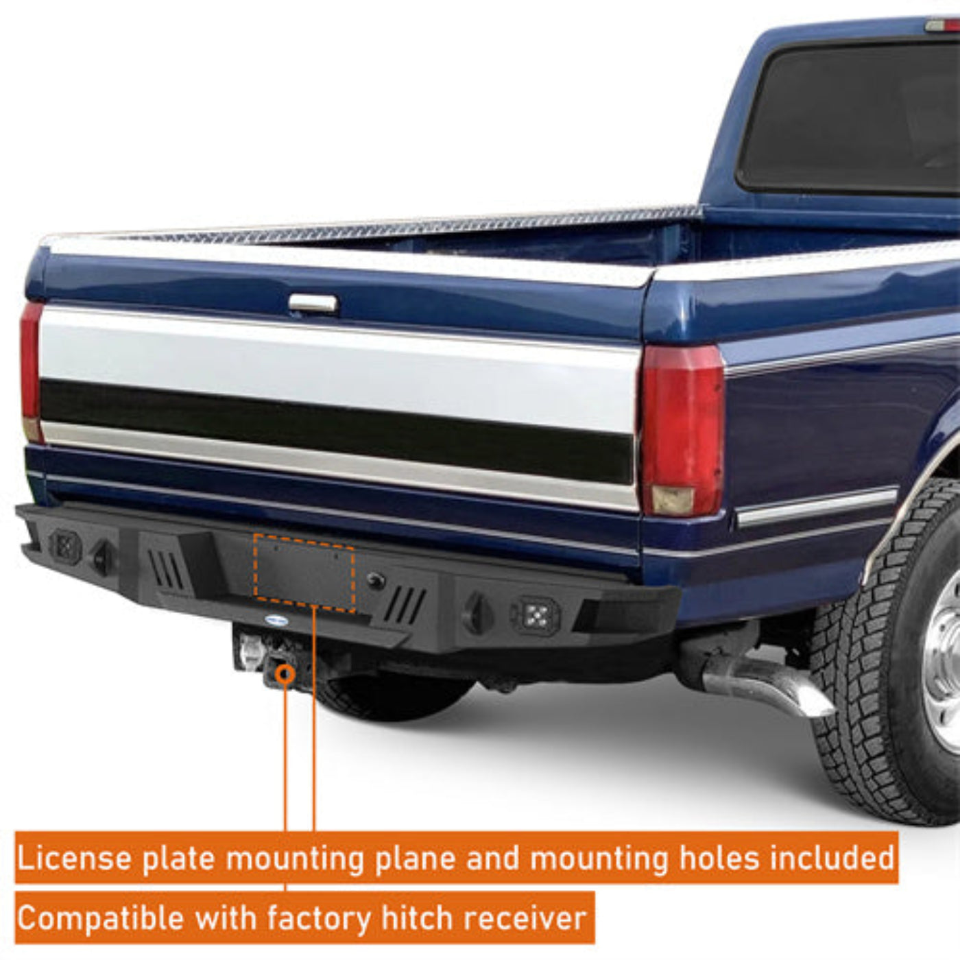 1992-1996 Ford Rear Bumper F-150 F-250 F-350 - Hooke Road - HE.8541