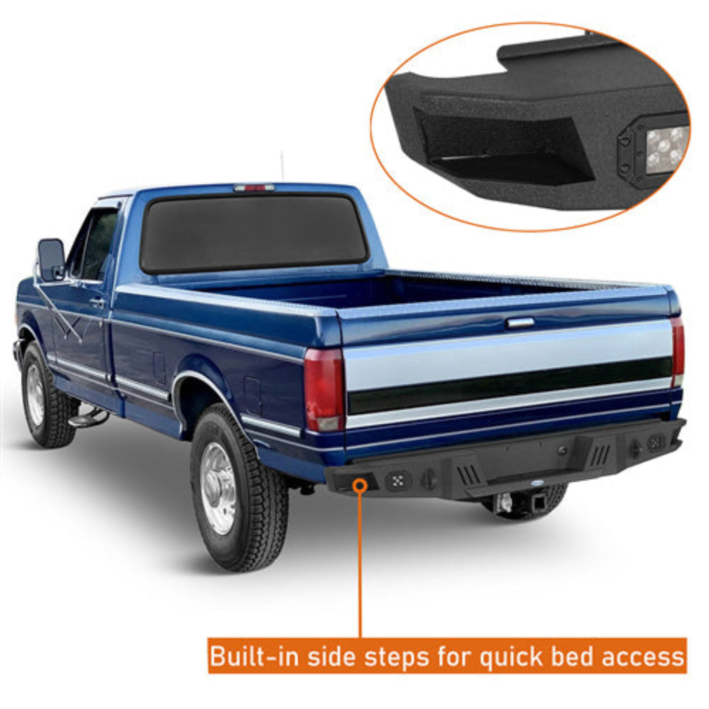 1992-1996 Ford Rear Bumper F-150 F-250 F-350 - Hooke Road - HE.8541