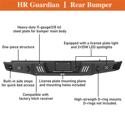 1992-1996 Ford Rear Bumper F-150 F-250 F-350 - Hooke Road - HE.8541