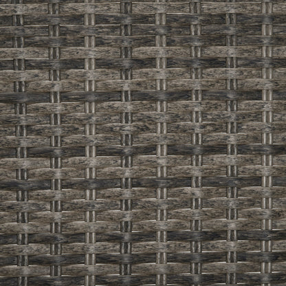 Outsunny 3 Pieces Patio Bistro Set with Glass Coffee Table and Swivel Porch Chairs, Gray - 863-113V00GG