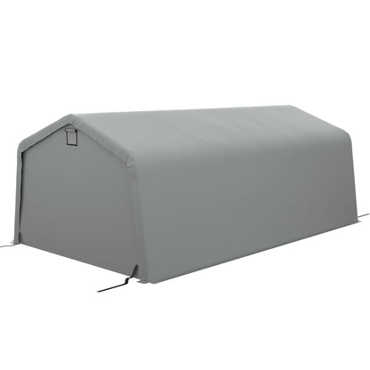Outsunny 12' x 20' Portable Garage, Heavy Duty Carport, Ventilation Windows, Large Roll-up Door, Gray - 84C-451V00LG