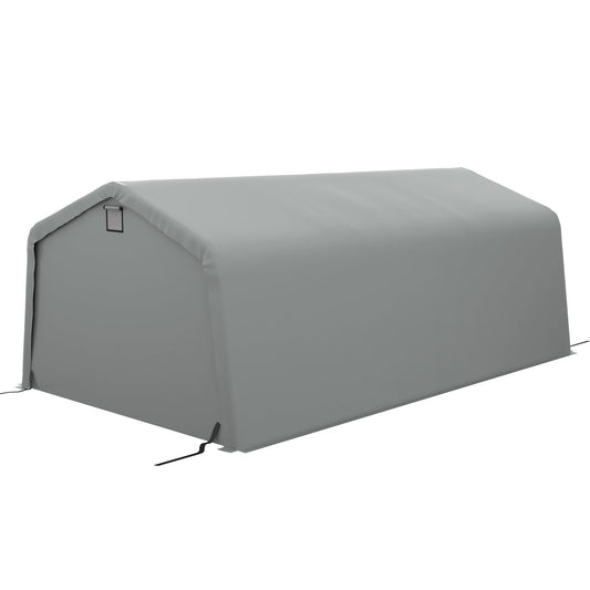Outsunny 12' x 20' Portable Garage, Heavy Duty Carport, Ventilation Windows, Large Roll-up Door, Gray - 84C-451V00LG