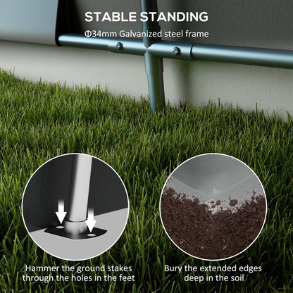 Outsunny 12' x 20' Portable Garage, Heavy Duty Carport, Ventilation Windows, Large Roll-up Door, Gray - 84C-451V00LG