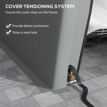 Outsunny 12' x 20' Portable Garage, Heavy Duty Carport, Ventilation Windows, Large Roll-up Door, Gray - 84C-451V00LG