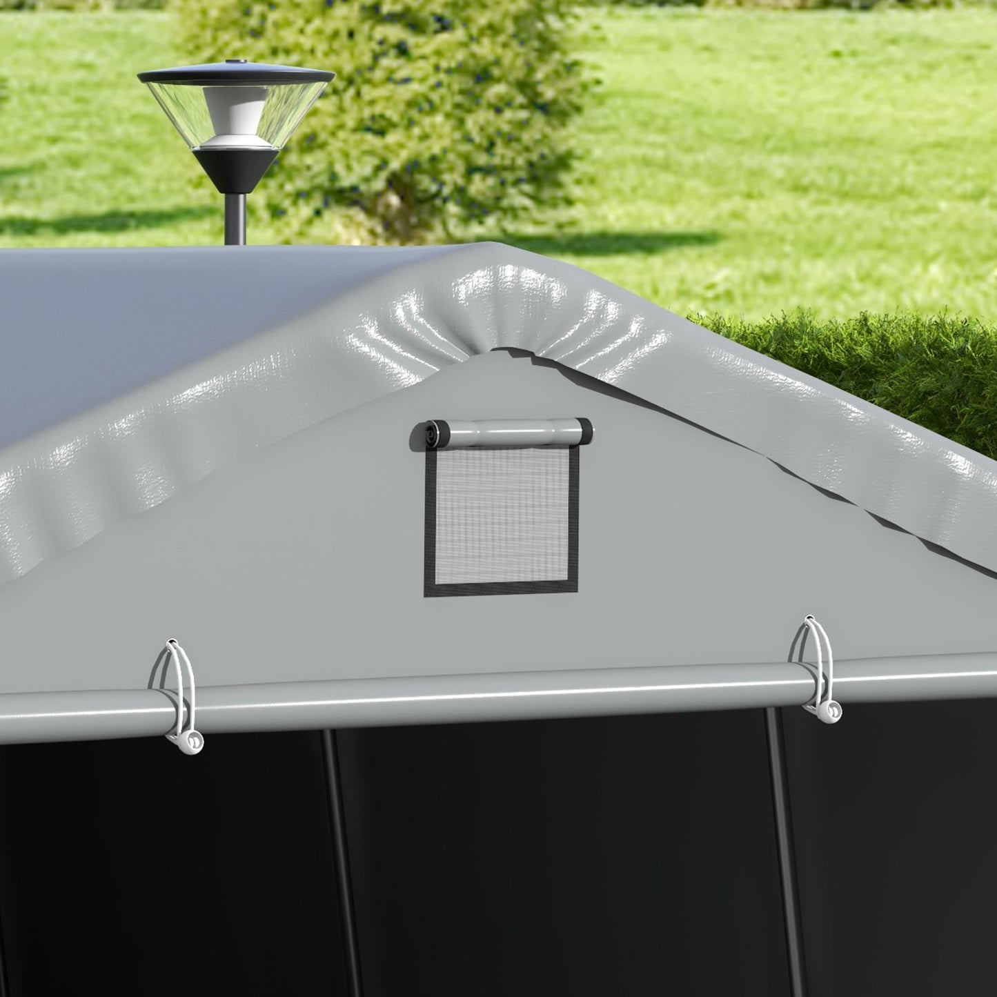 Outsunny 12' x 20' Portable Garage, Heavy Duty Carport, Ventilation Windows, Large Roll-up Door, Gray - 84C-451V00LG