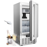 EUHOMY Commercial Under Counter Nugget Ice Maker Machine Includes 2 Bottles of Cleaner - NIMU-01CS2