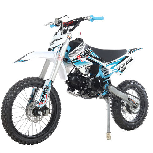 X-PRO Voyage 125 Dirt Bike with 4-Speed Manual Transmission, Kick Start, Big 17"/14" Tires - DB-H13-Black