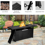 Costway Fire Pit Table with Lid 57" 50,000 BTU Propane Gas New - NP10210US-BK