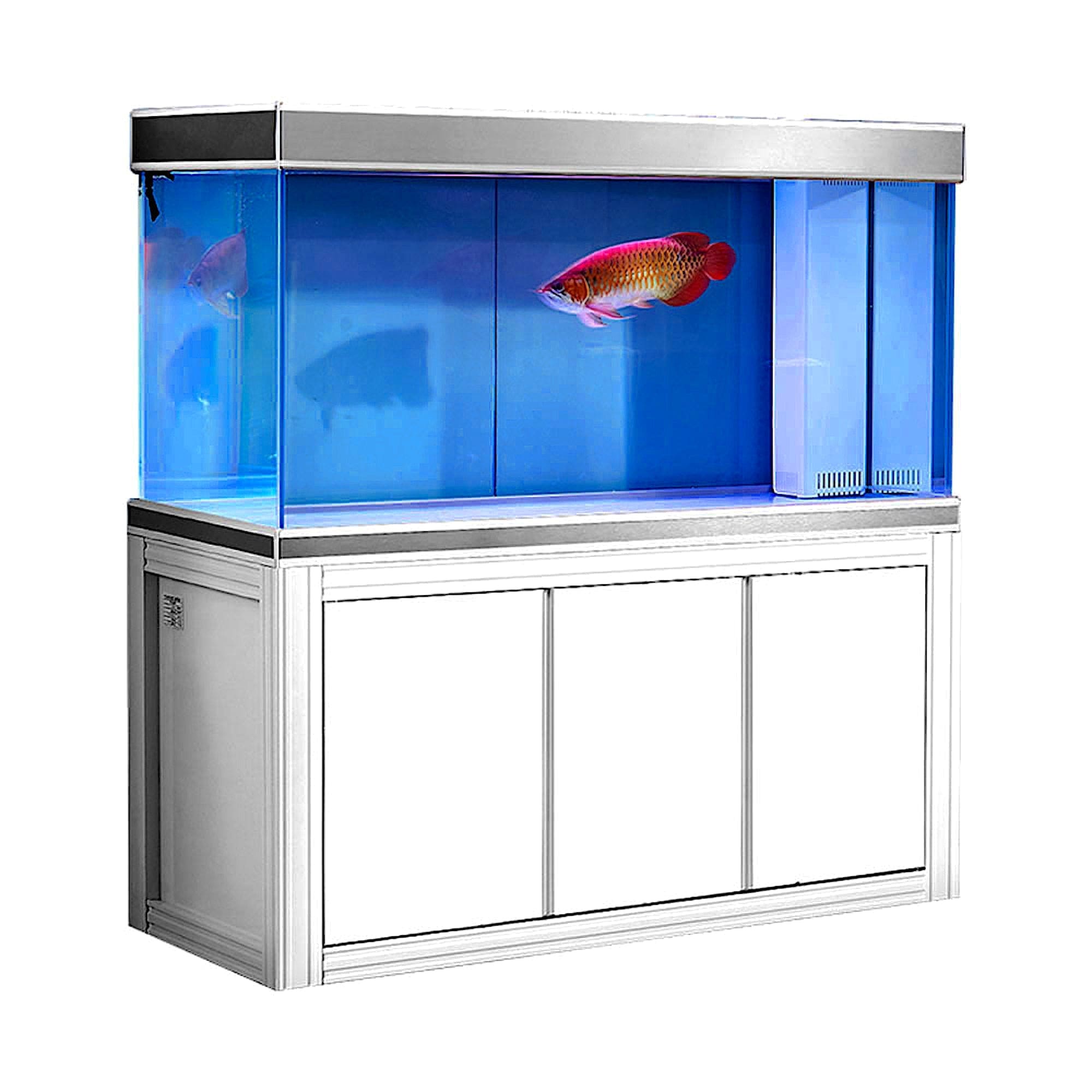 AQUA DREAM 200 GALLON TEMPERED GLASS AQUARIUM WHITE AND SILVER-AD-1560-WS