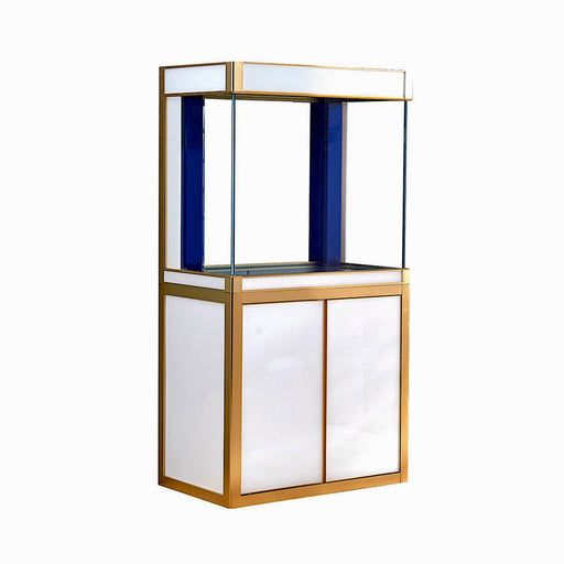 AQUA DREAM TEMPERED GLASS AQUARIUM 100 GALLON FISH TANK COMPLETE SET WHITE AND GOLD-AD-1060-WT