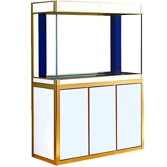 Aqua Dream 135 Gallon Tempered Glass Aquarium White and Gold -  AD-1260-WT