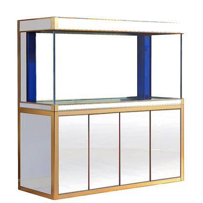Aqua Dream 250 Gallon Tempered Glass Aquarium White and Gold - AD-1980-WT