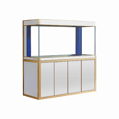 Aqua Dream 220 Gallon Tempered Glass Aquarium White and Gold - AD-1760-WT