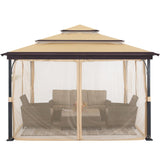 Mastercanopy 12x12 Soft Top Outdoor Garden Gazebo for Patios with Mosquito Netting - B0BKFNN9C3