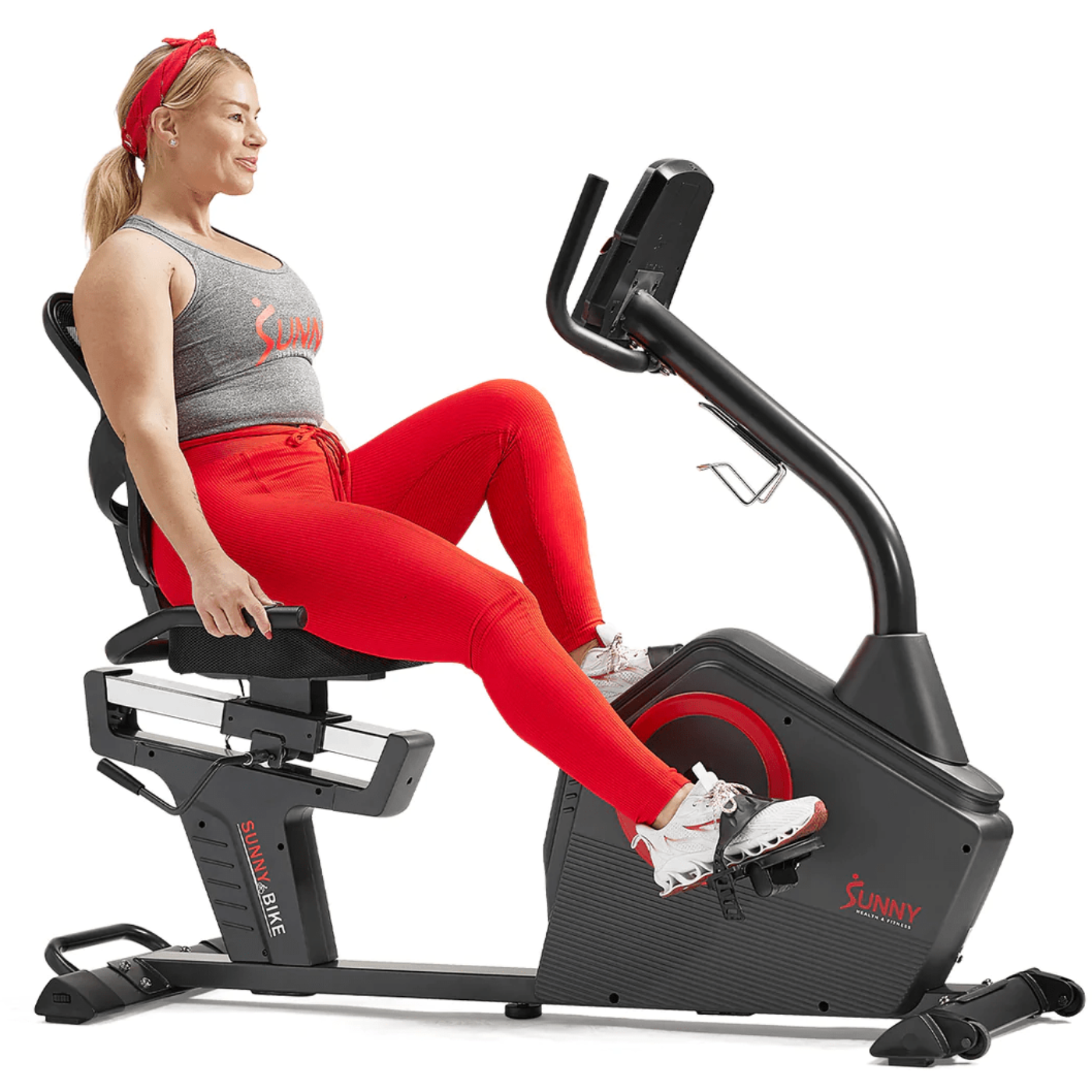 Sunny Health & Fitness Premium Magnetic Resistance Smart Recumbent Bike with Exclusive SunnyFit App Enhanced Bluetooth Connectivity