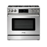 Thor Kitchen Appliance Package - 36 In. Gas Range, Range Hood, Microwave Drawer, AP-TRG3601-W-4