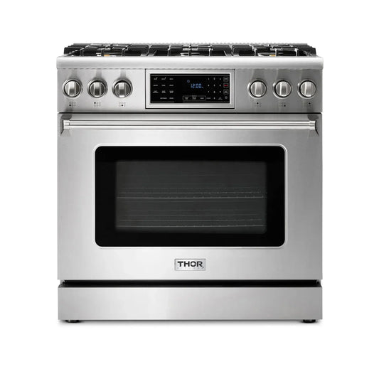 Thor Kitchen Appliance Package - 36 In. Gas Range, Range Hood, AP-TRG3601-C