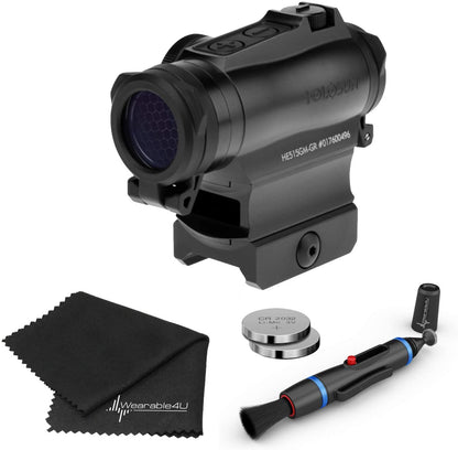 Holosun HE515GM-GR Elite Green LED Circle Dot/QD Mount Sight Lens Cleaning Pen, Extra Battery and Lens Cleaning Cloth Bundle