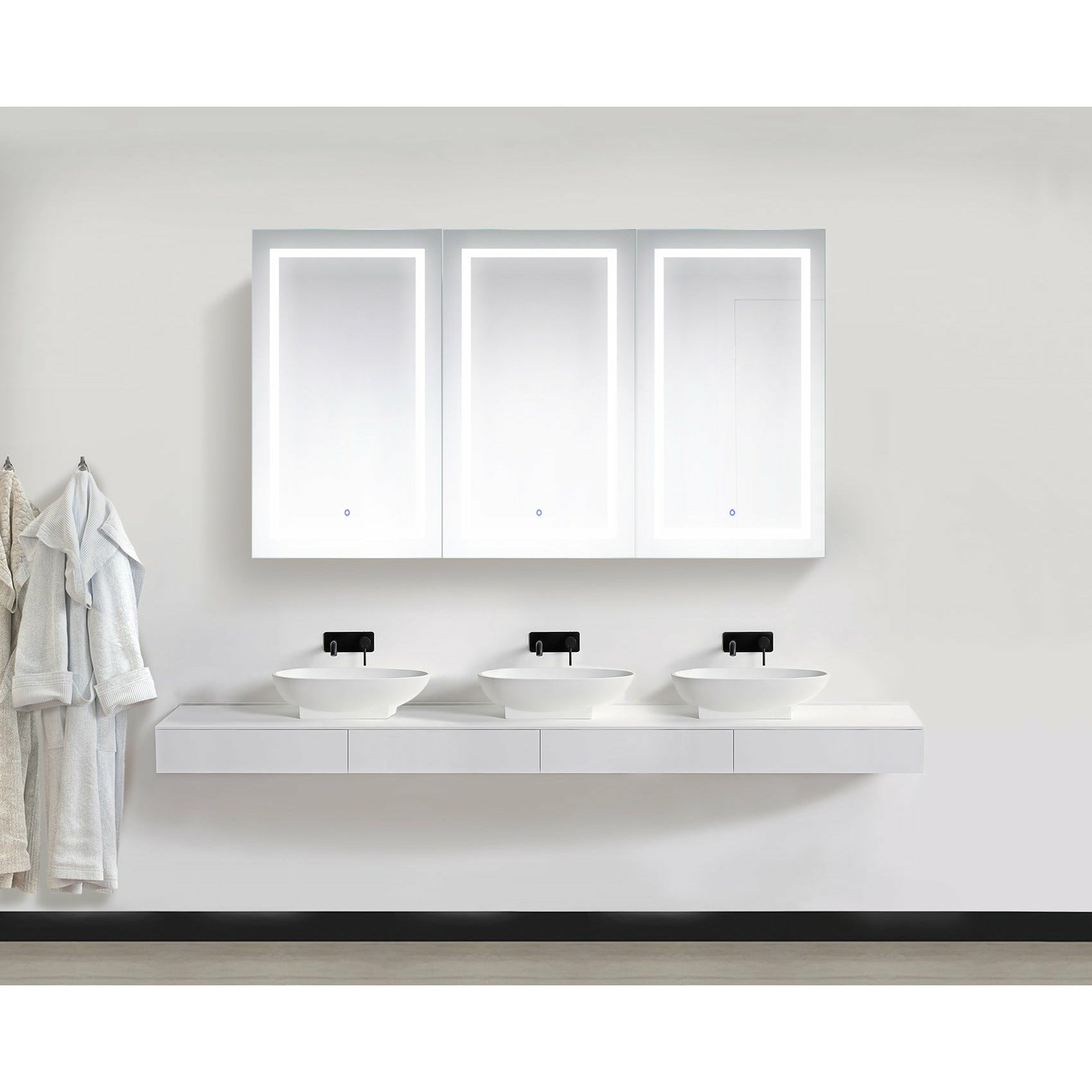 Krugg Svange 7242TLRR 72″ X 42″ LED Medicine Cabinet with Dimmer & Defogger SVANGE7242TLRR
