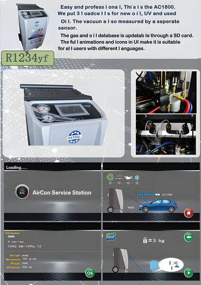 Katool Fully Automatic Recovery, Recycle & Recharge DUAL AC2100 Machine R-1234YF - R-1234YF