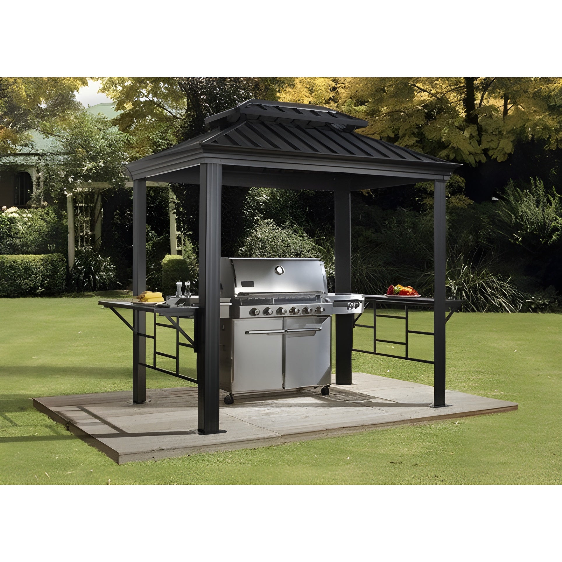 Sojag Gazebo BBQ Messina Grill 6 x 8 ft - Dark grey