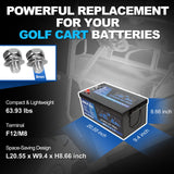 WEIZE 36V(38.4V) 105AH LiFePO4 Golf Cart Battery, 4032Wh Bluetooth Lithium Battery, 8000+ Cycles with 200A BMS, 10 Years Warranty - BAC-0116