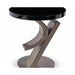 Greg Sheres “Cosmopolitan” Lamp Table Antique Brushed Bronze Finish with Black Gloss Top - L-02B