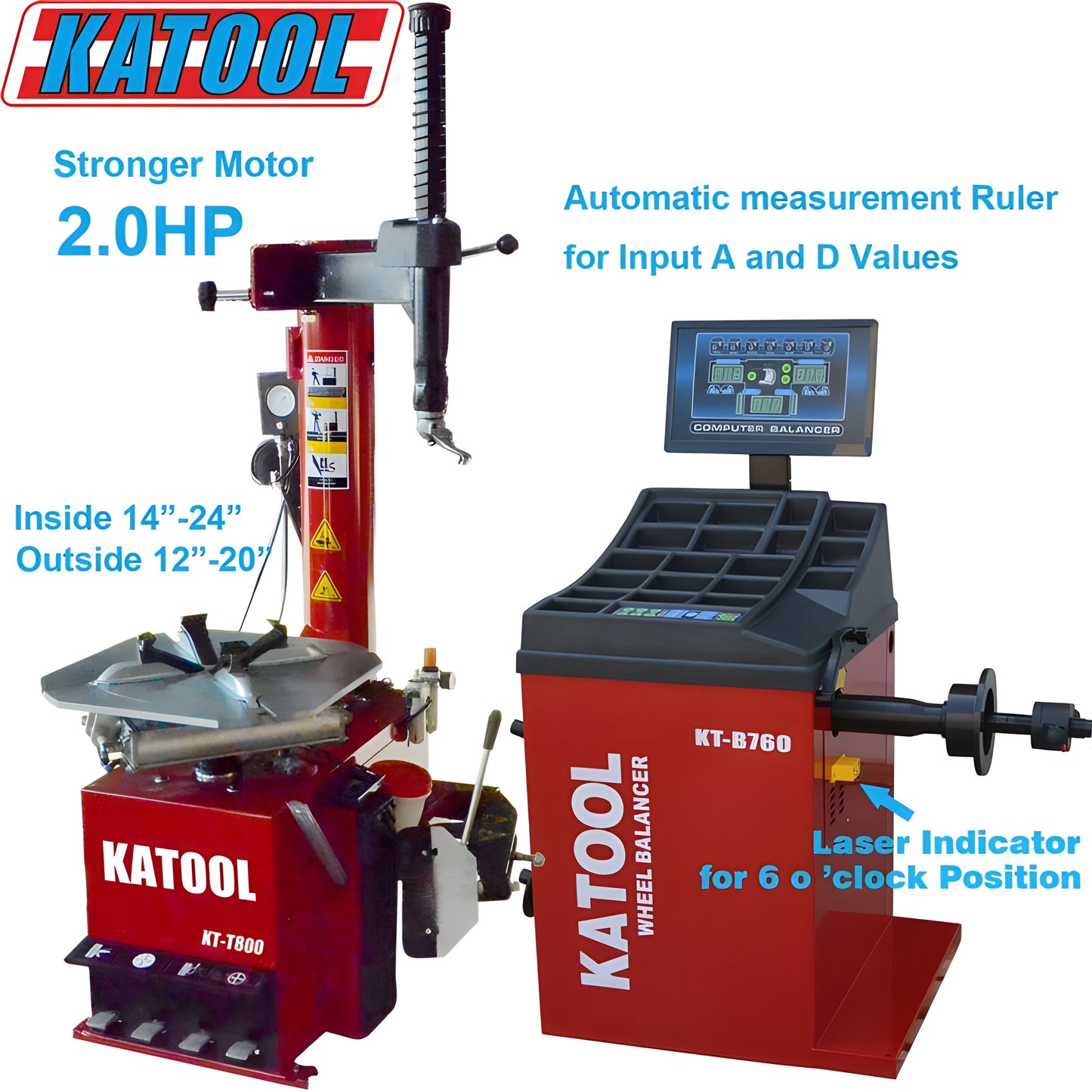 Katool Tire Changer T800 & Wheel Balancer - T800+B760