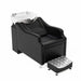 OmySalon BU1301 Salon Shampoo Bowl and Chair Backwash Unit with Extra Large Ceramic Bowl & Freestanding Ottoman - G59000488+G59000489+G59000490