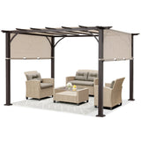 Mastercanopy 10x12 Outdoor Pergola Retractable Sun Shade Canopy Patio  Gazebo -  B0CX4HN58Z