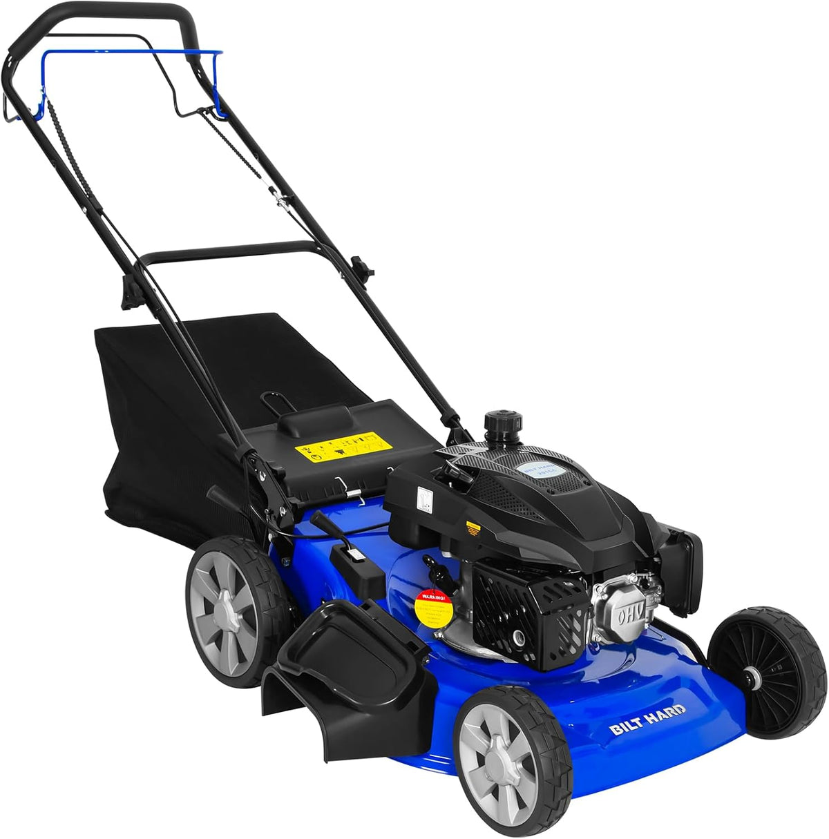 BILT HARD 21 Inch Self Propelled Lawn Mower, 3-in-1 Gas Lawnmower with 201cc 4-Cycle Engine, Bagging, Mulching and Side Discharge, Adjustable 8-Positions Cutting Height, Easy Start - TMA-0562