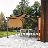 Mastercanopy 10x10/10x12 Outdoor Retractable Pergola Canopy Patio Metal Garden Gazebo -  B0CBMCJ6T9