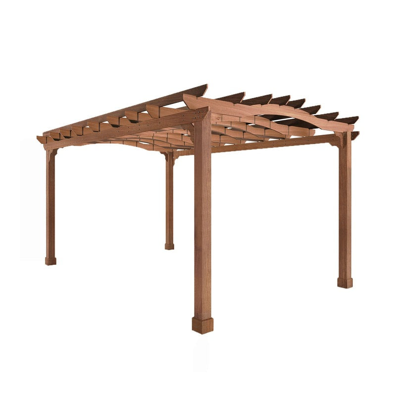 VEIKOUS Wooden Pergola Gazebo for Patio with Arched Roof and Ground Stakes, Outdoor Pergola Garden Shelter Cedar Framed for Backyard and Lawn - PG0202-06