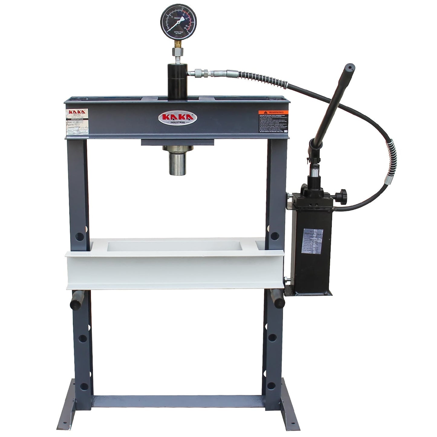 KAKA INDUSTRIAL HP-10S Hydraulic Shop Press, H-Frame Hydraulic Press with Manual Double Speed Pump,10 ton Press Capacity,7 in Stroke - 182121
